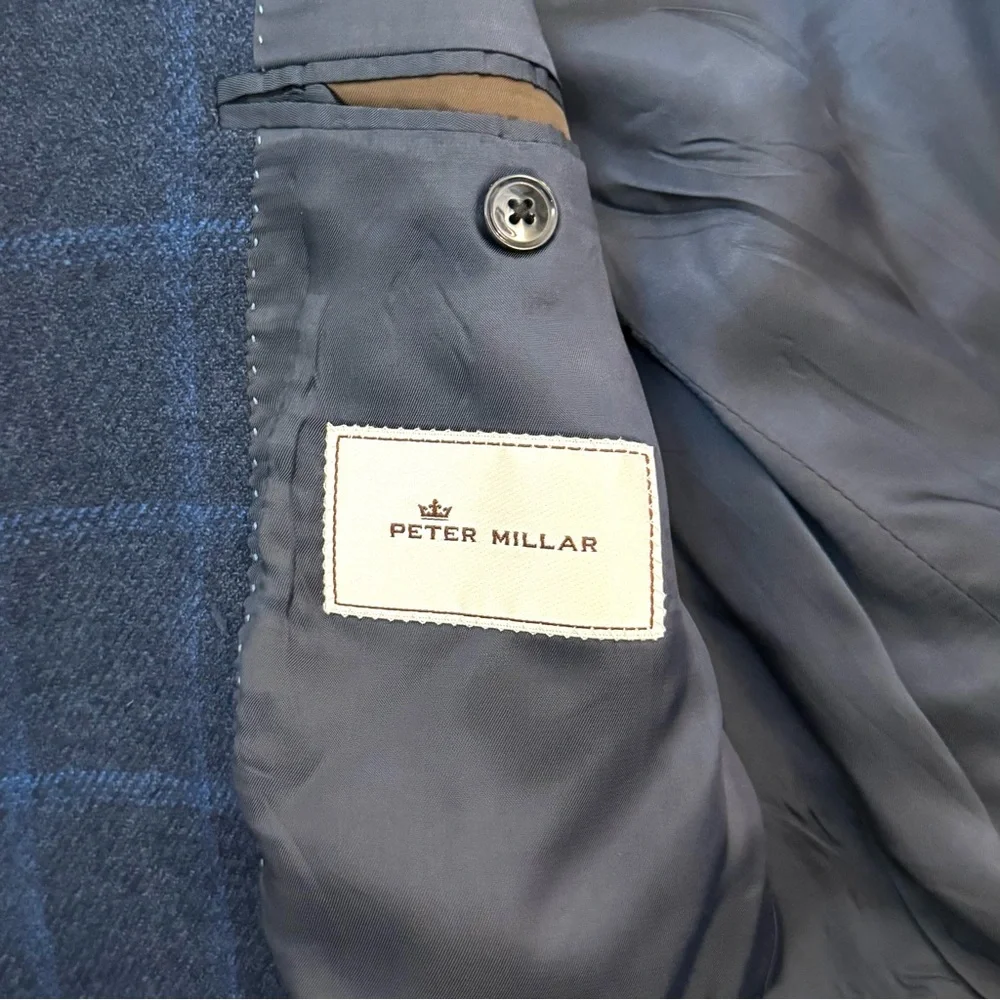 Peter Millar Loro Piana 100% Pure Virgin Wool Dream Tweed Plaid Blazer